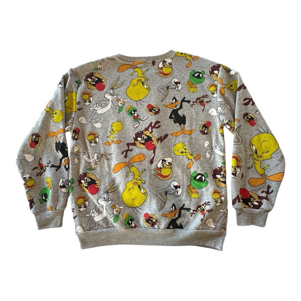 Looney Tunes Characters Sweatshirt Long Sleeve Graphic Gray Size Medium (7-9) - Picture 3 of 9